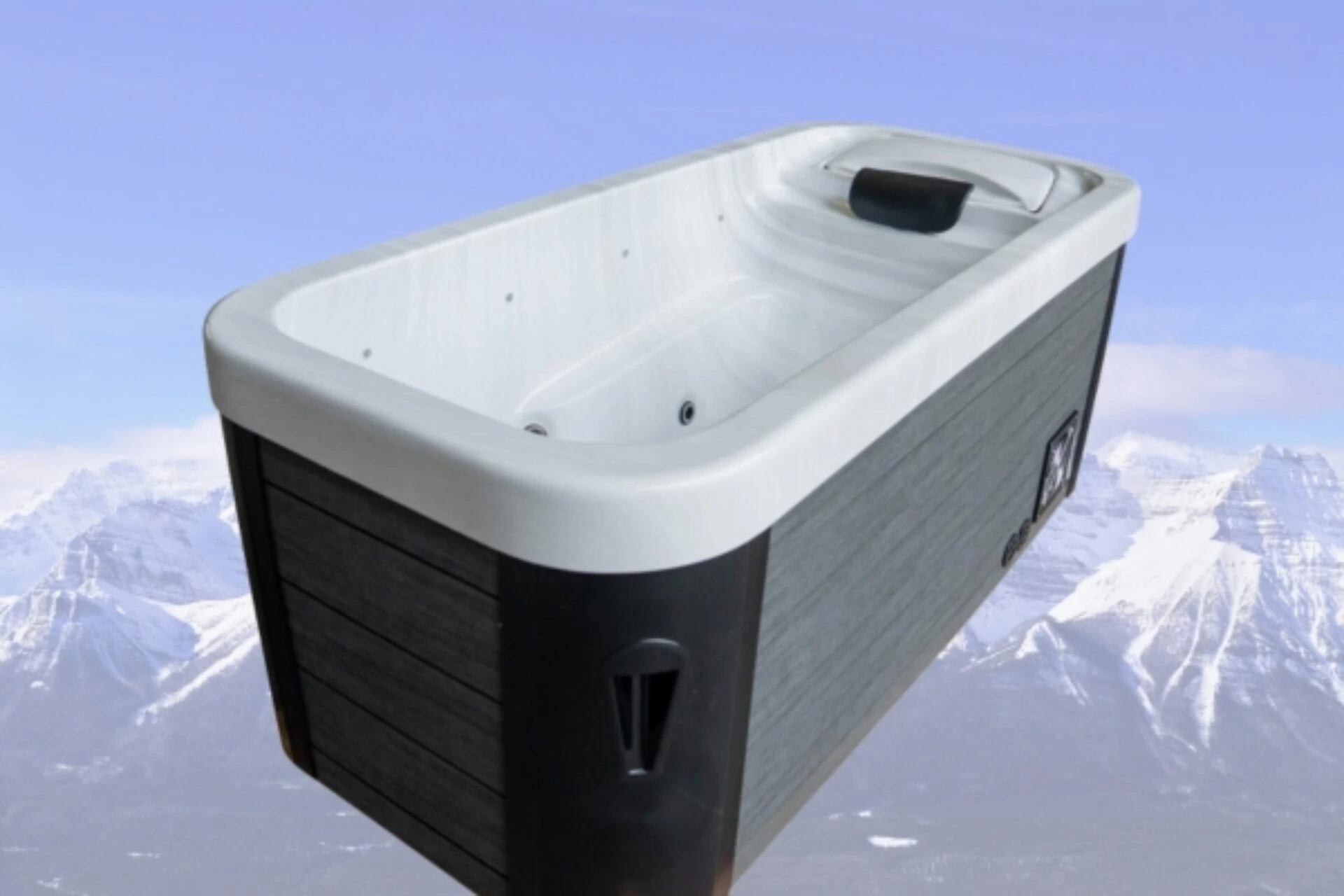 Invigorice Storm with a white acrylic shell, dark cabinet and single headrest