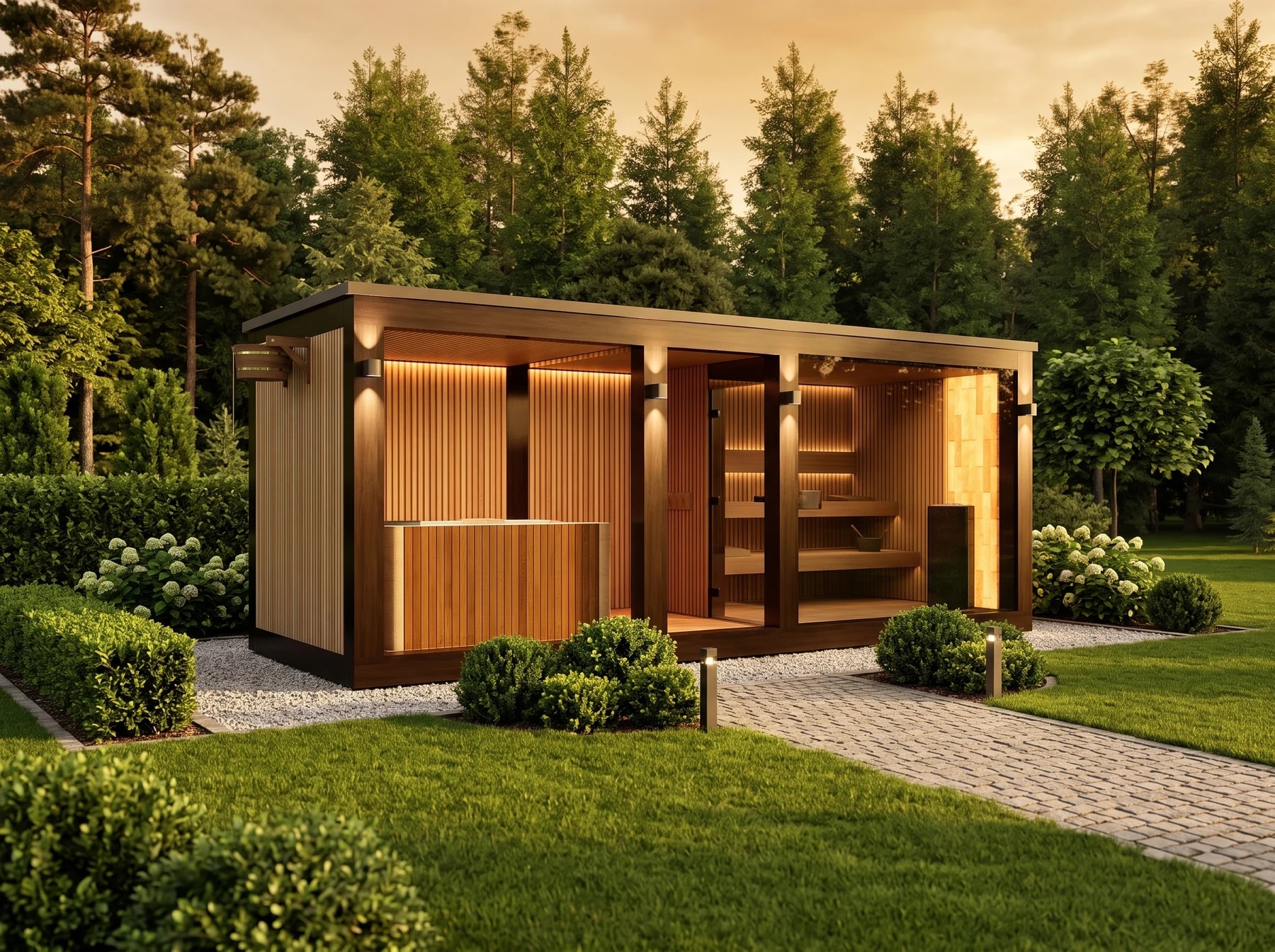 Amber outdoor sauna